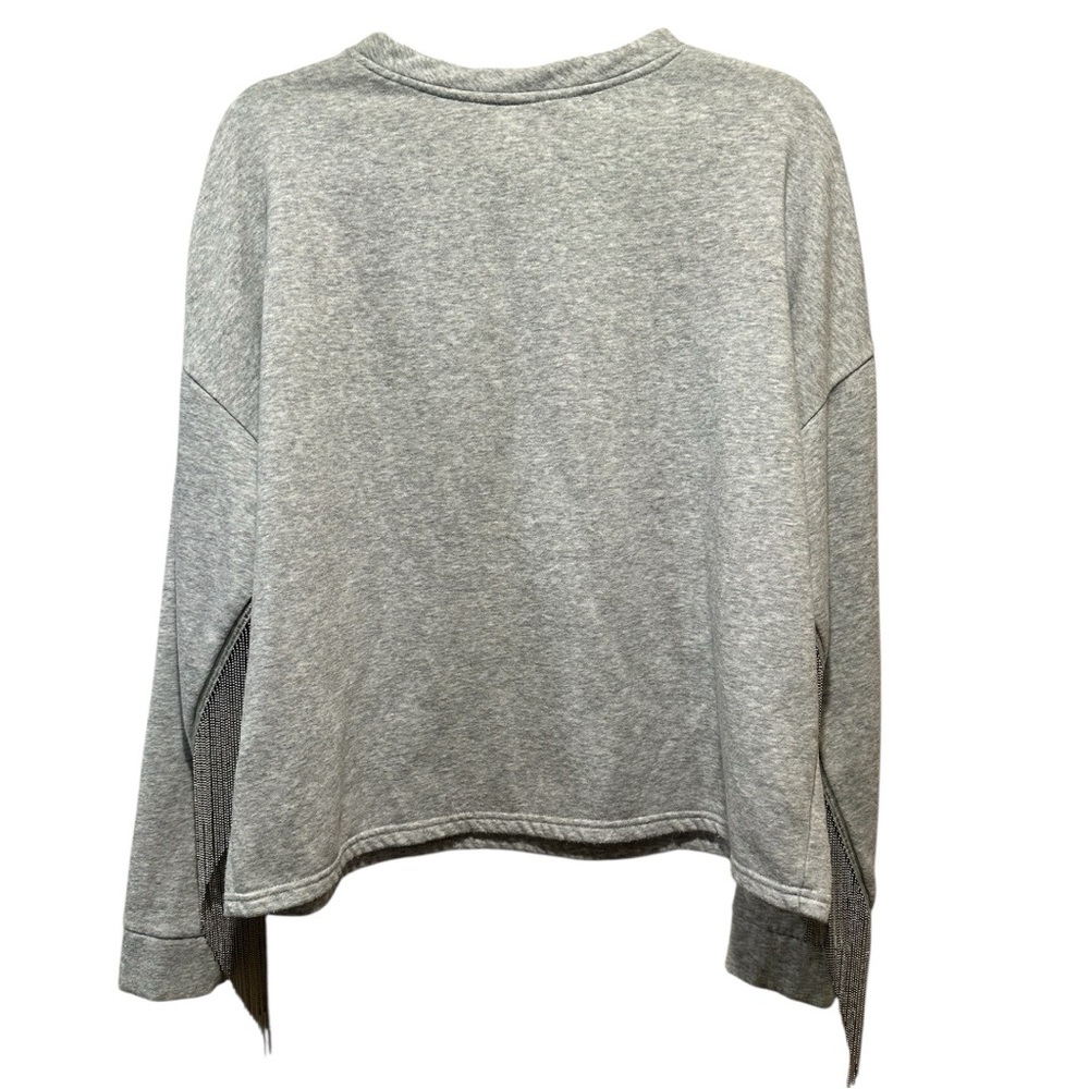 H&M Gray Ball Chain Fringe Sweatshirt NWOT Size M - Picture 4 of 9